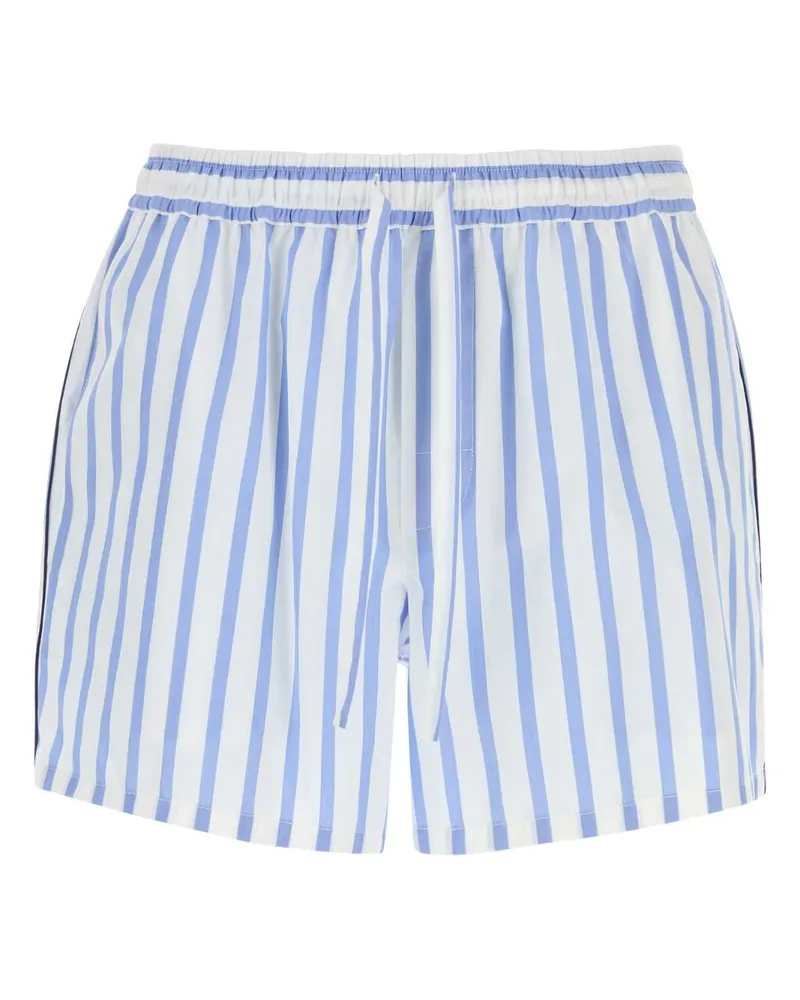 Dolce & Gabbana Rigato Exterior: Cotton Silk Bermuda Short Blue
