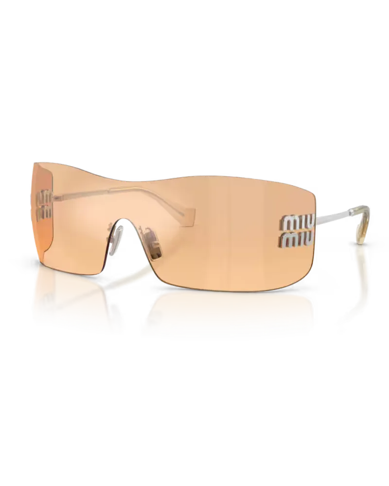 Miu Miu MUB53S1BC80Y Rectangle Frame Sunglasses — Gold Gold