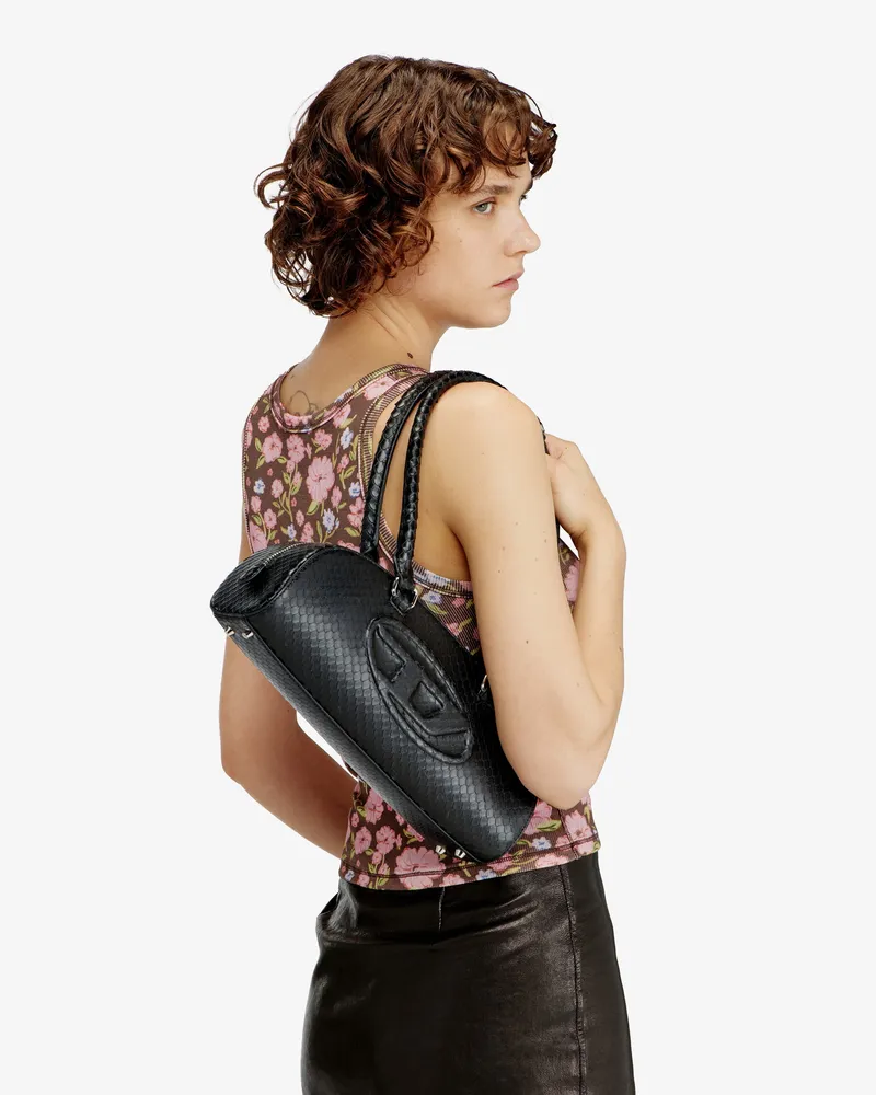 Diesel Women's Shoulder Bag 1dr Black Leather Black