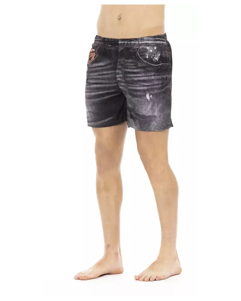Just Cavalli Black Polyester Mens Swim Short Black
