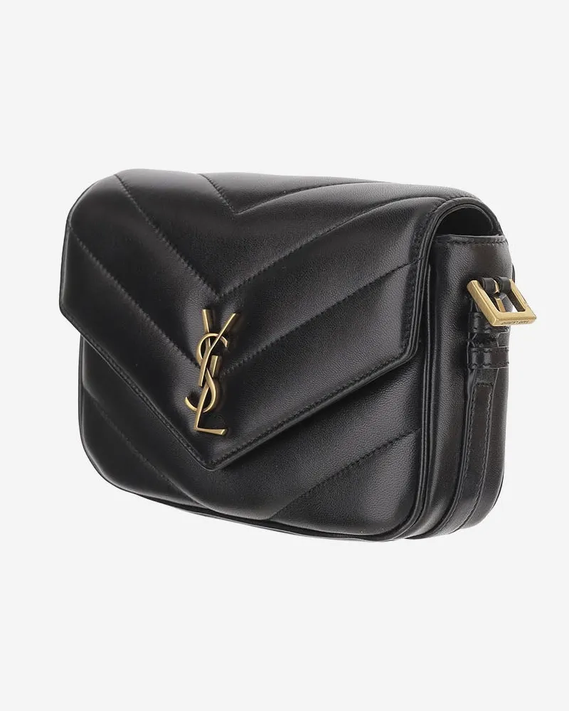 Saint Laurent Women's Shoulder Bag Loulou Toy Black Leather Black