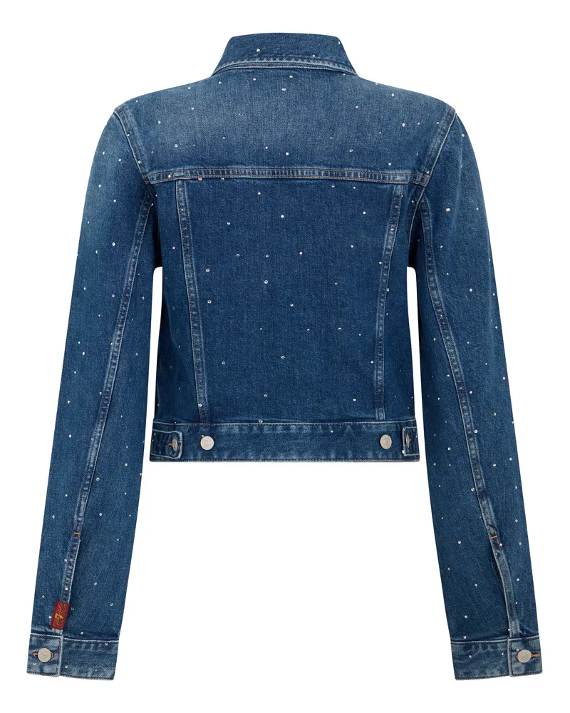 7 for all mankind Women's Denim Jacket Blue Shine Cotton Blue