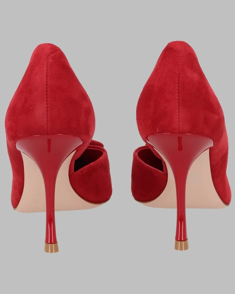 Roger Vivier Women's Pumps Viv Ville Dorsay Red Leather Goat Red