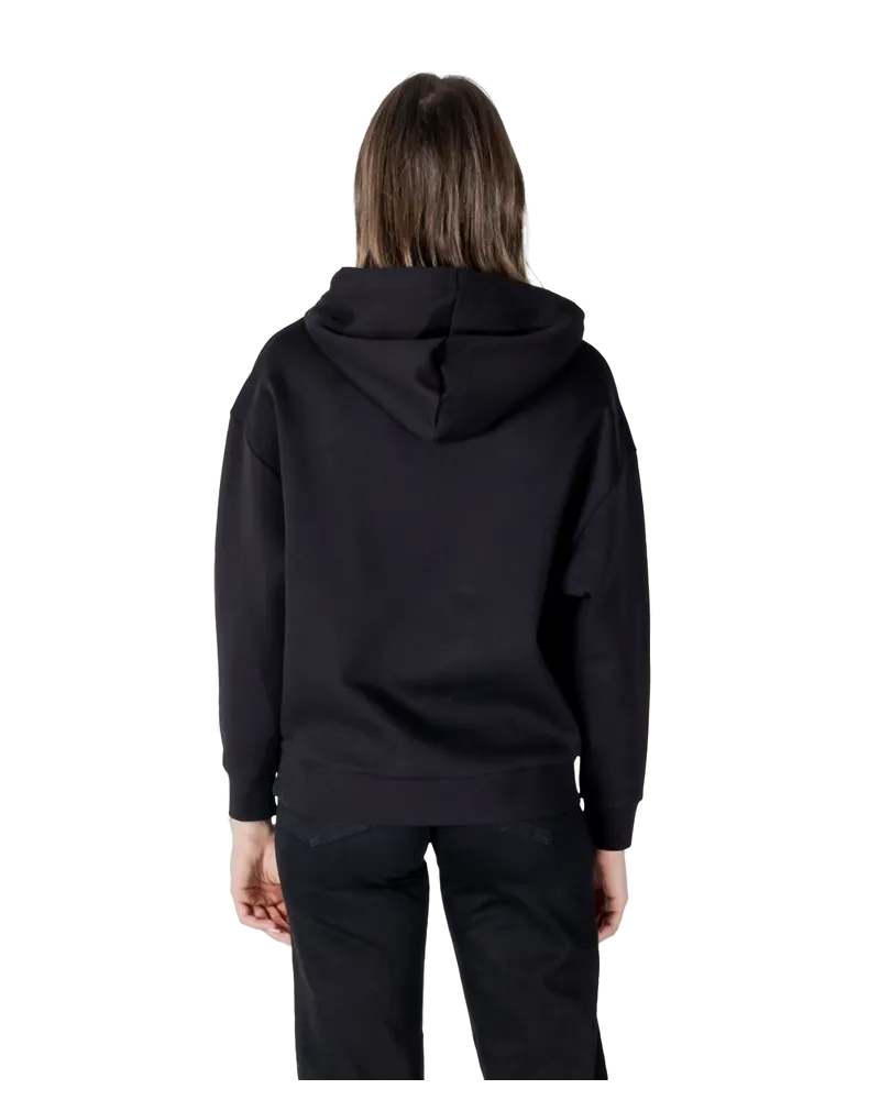 Armani Exchange Logo-Embroidered Cotton Hoodie — Black Black