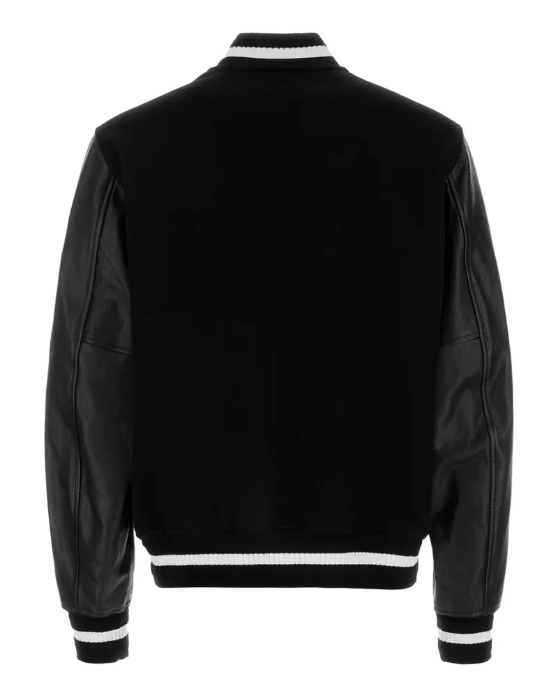 Givenchy Men's Mix Material Varsity Black 80 % Wool 20 Polyamide Giubbini Jacket Black