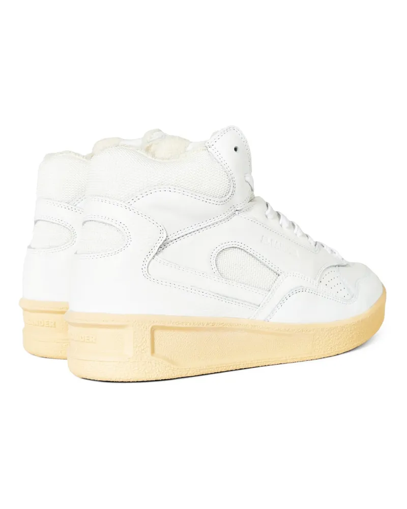 Jil Sander Women's Basket Hi Logo Sneakers White Shoes White