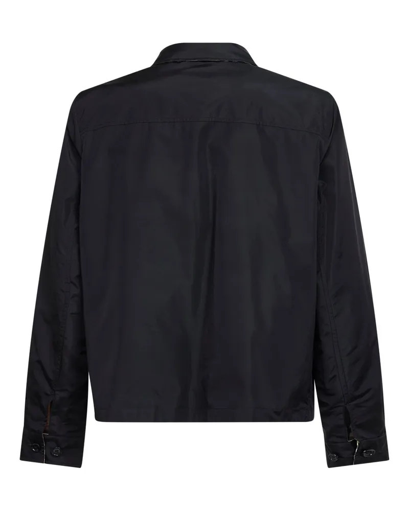 Burberry Men's Reversible Jacket Black-Sand Beige Polyamide Bomber Black