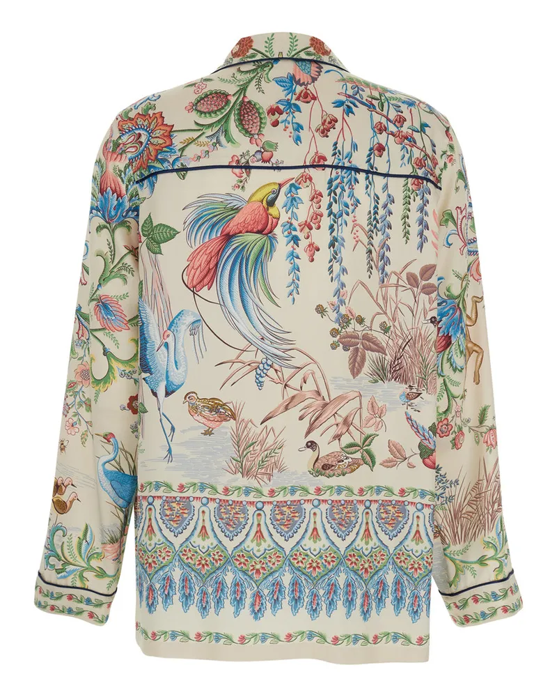 Etro Women's Printed Blouse Multicolour Polyester Blouses Shirt Beige