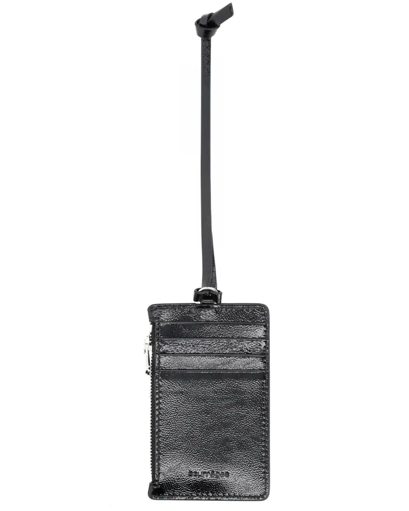 Courrèges Cow Leather Card Case — Black Black