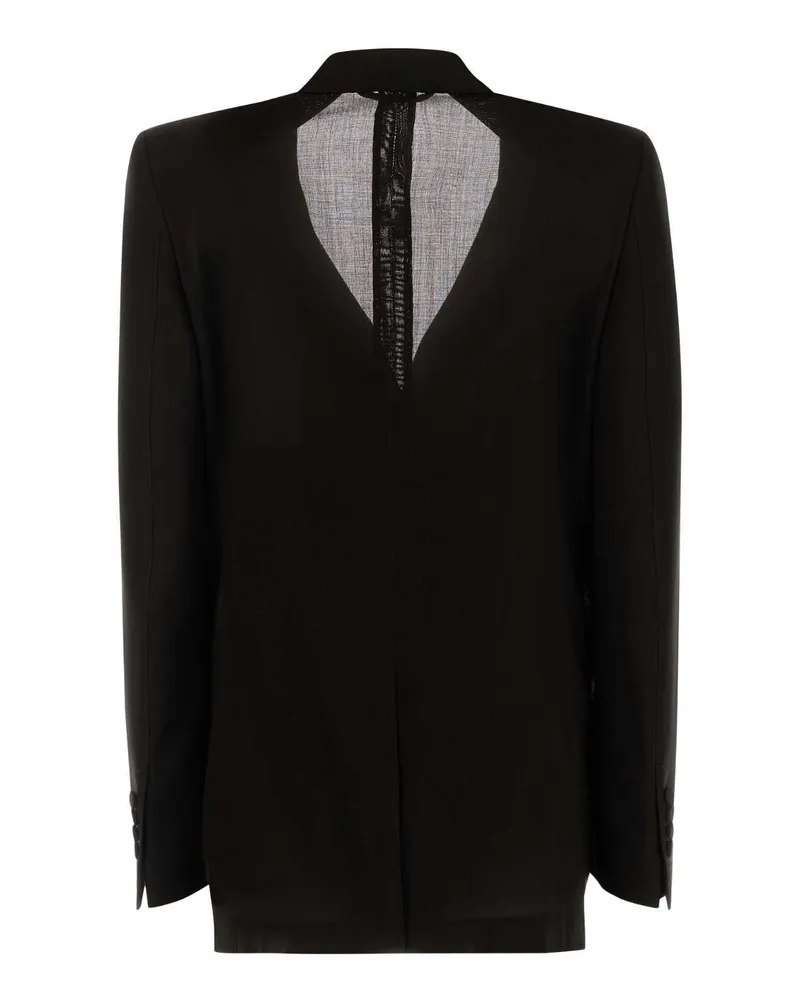 Tom Ford Double-Breasted Wool Blazer — Black Black