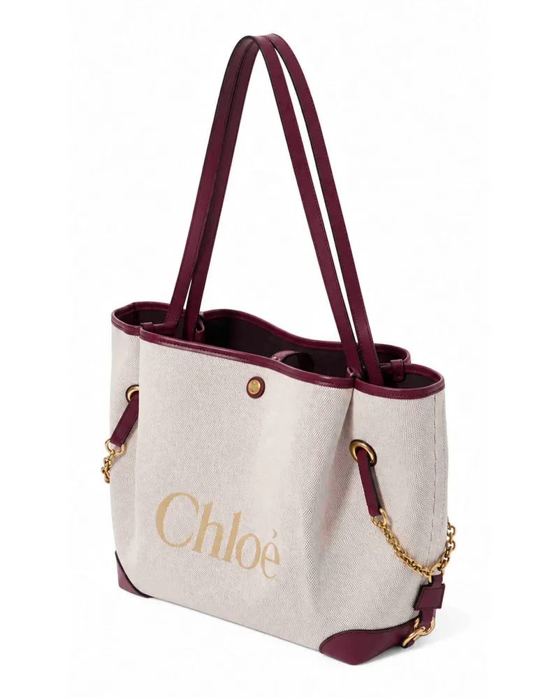 Chloé Canvas and Calfskin Leather Shoulder Bag — Brown Brown