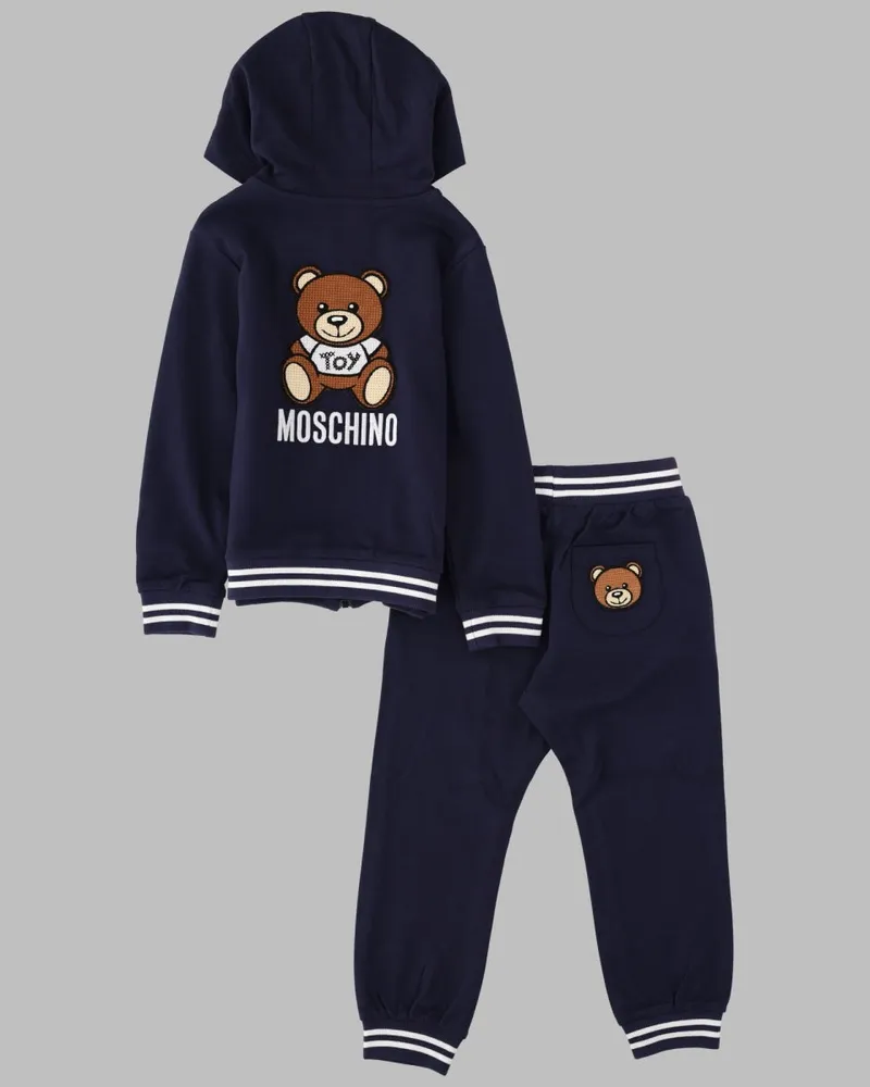 Moschino Cotton-Elastane Sweatshirt and Pants Set — Blue Blue