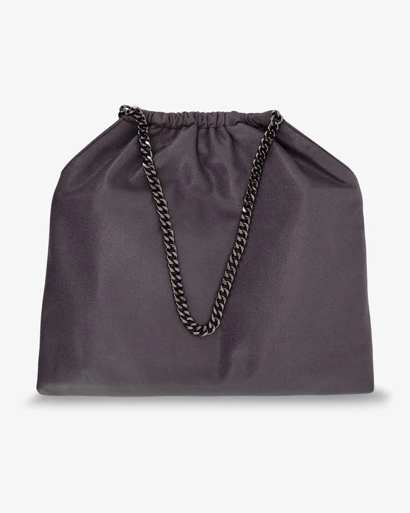 Stella McCartney Women's Shoulder Bag Falabella Grey Vegan Shaggy Deer Fabric Gray