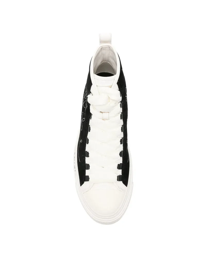 Amiri Contrast Embroidery Sneaker — Black 