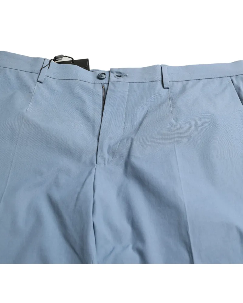 Dolce & Gabbana Cotton Folded Hem Bermuda Shorts — Blue Blue