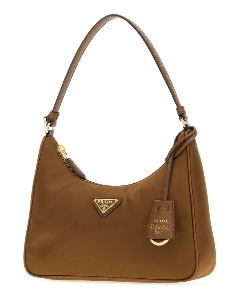 Prada Women's Camel Re-Nylon Handbag Brandy 1+ Oro Poliammide Riciclata-Vitello Beauty Perfumes Camel