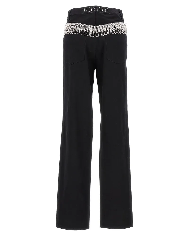 ROTATE Birger Christensen High-Rise Twill Jeans — Black Black
