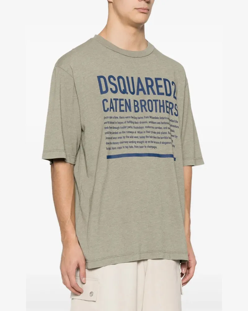 Dsquared2 Men's Loose Fit Logo T-Shirt Green Clothing > Polo & T-Shirts Green