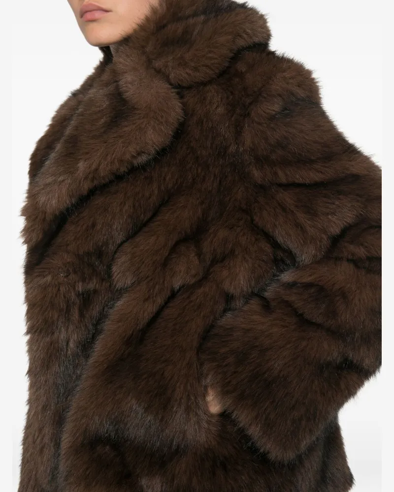 Ermanno Scervino Faux-Fur Jacket — Brown Brown