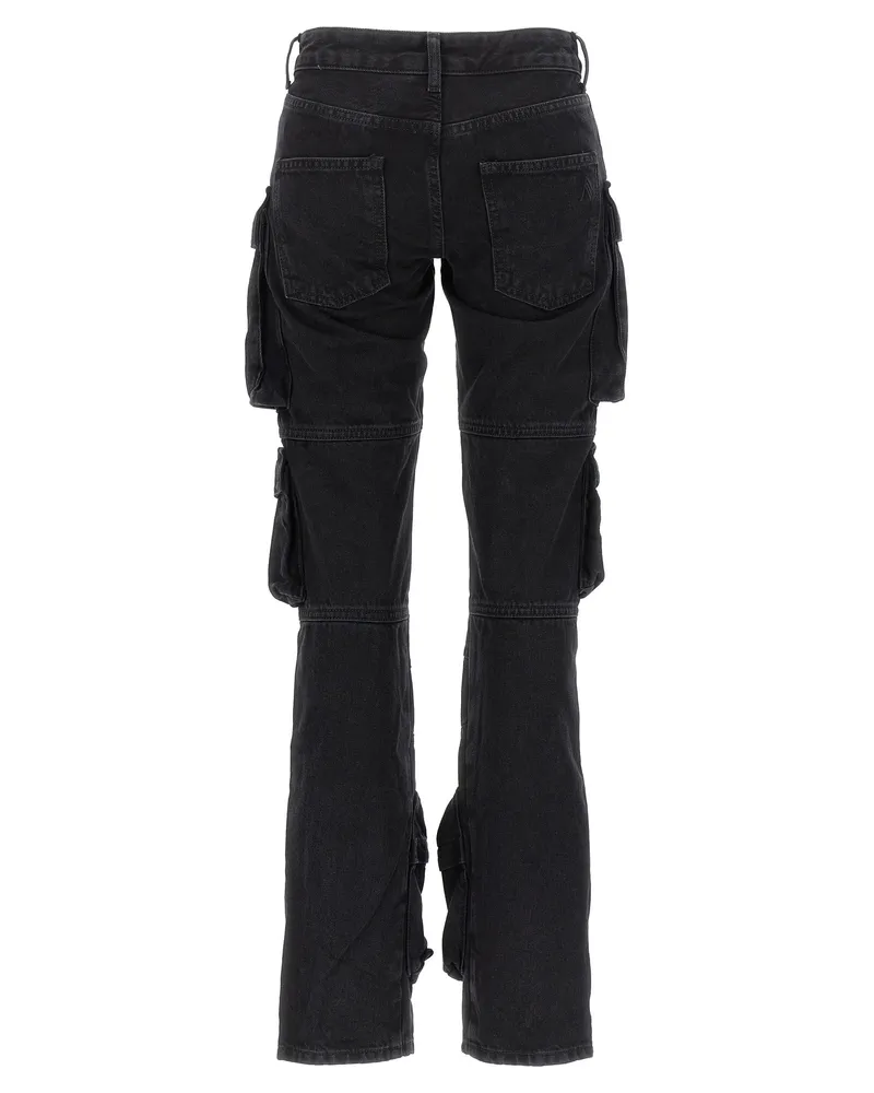ATTICO Women's Black Cotton Cargo Pants Black
