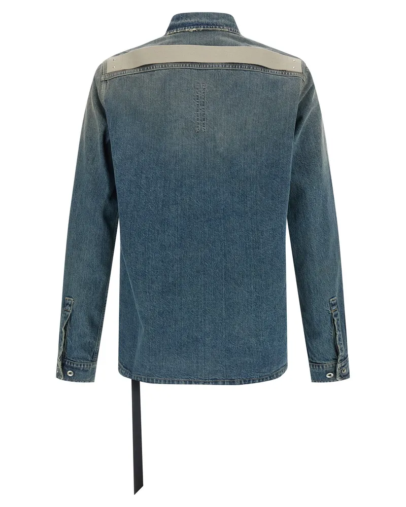 DRKSHDW by Rick Owens Men's Blue Cotton Denim Jacket Clothing Blue