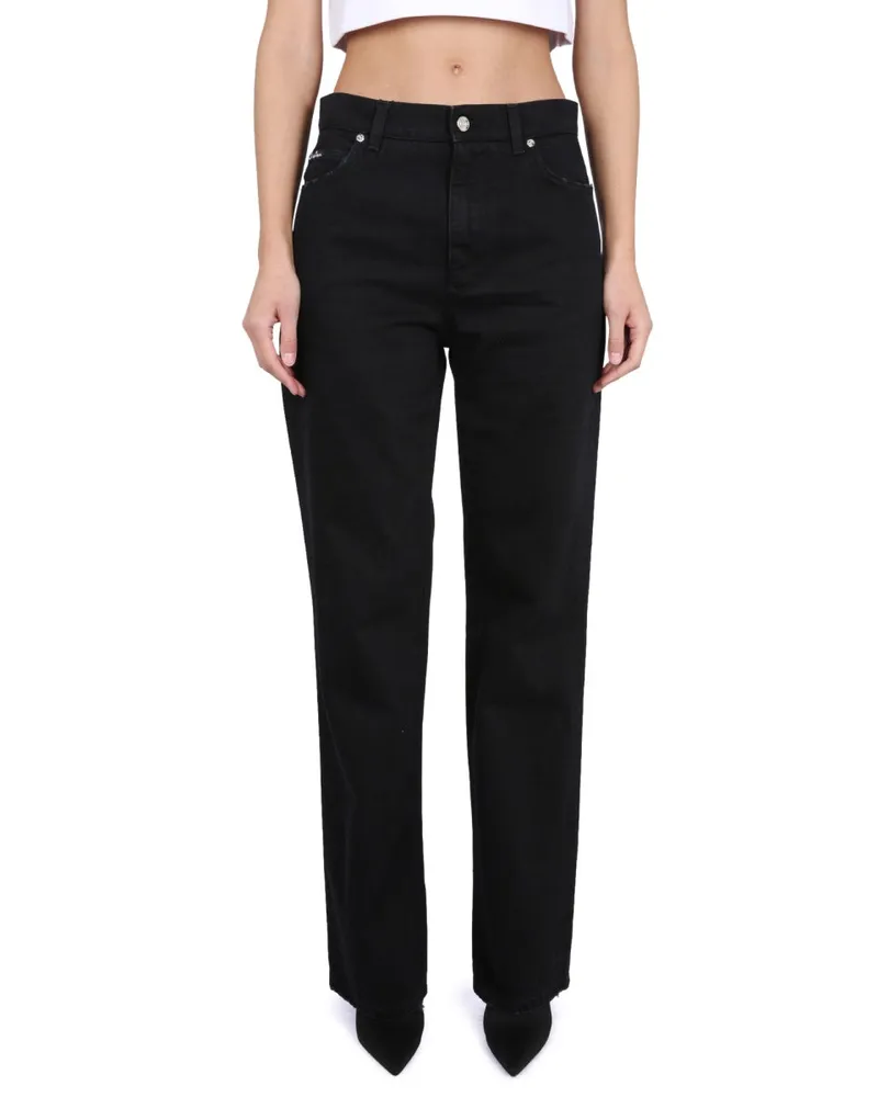 Dolce & Gabbana Flare Cut Cotton Jeans — Black Black
