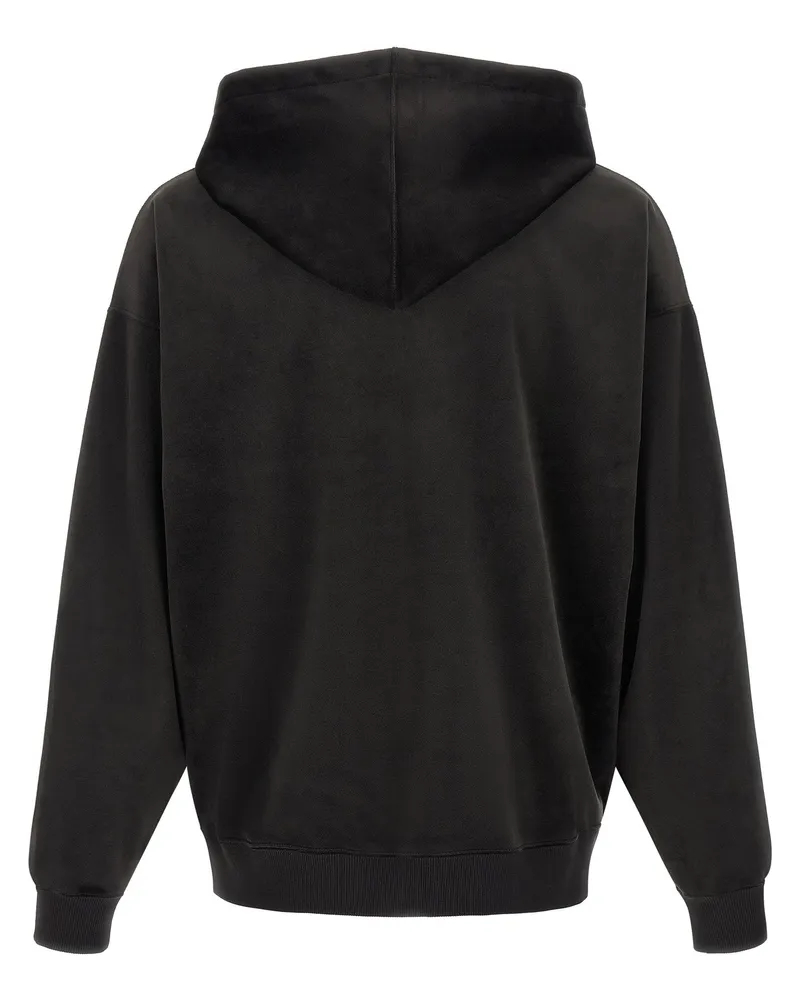 Y-3 Velvet Zip-Through Hoodie — Black Black