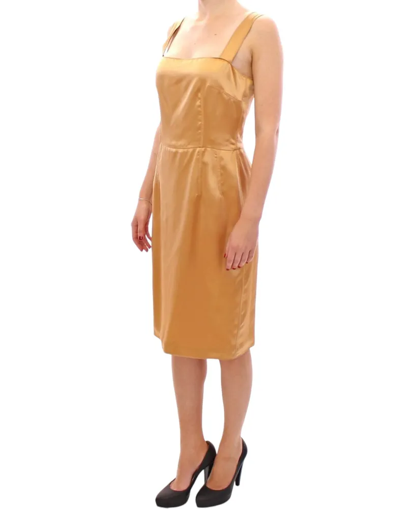 Dolce & Gabbana Women's Bronze Silk Sheath Dress Bronze