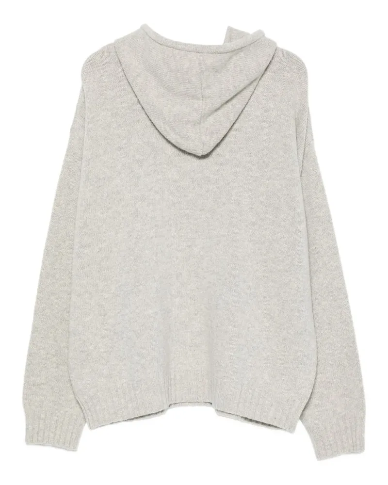 Maison Margiela Embroidered Logo Hooded Sweatshirt — Beige Beige