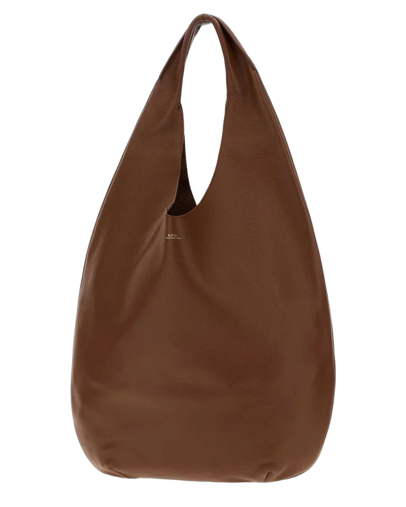 A.P.C. Women's Brown Leather Le Neige Shoulder Bag Noisette Exterior: Borse A Mano Brown