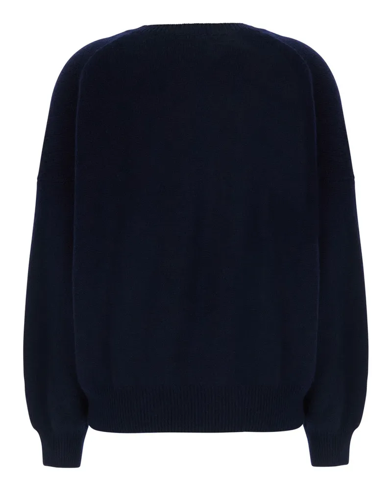 Lisa Yang Women's Sweater Veira Blue Cashmere Knitted Tops Top Navy
