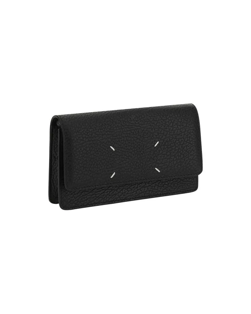 Maison Margiela Women's Black Calf Leather Bos Taurus Wallet Black