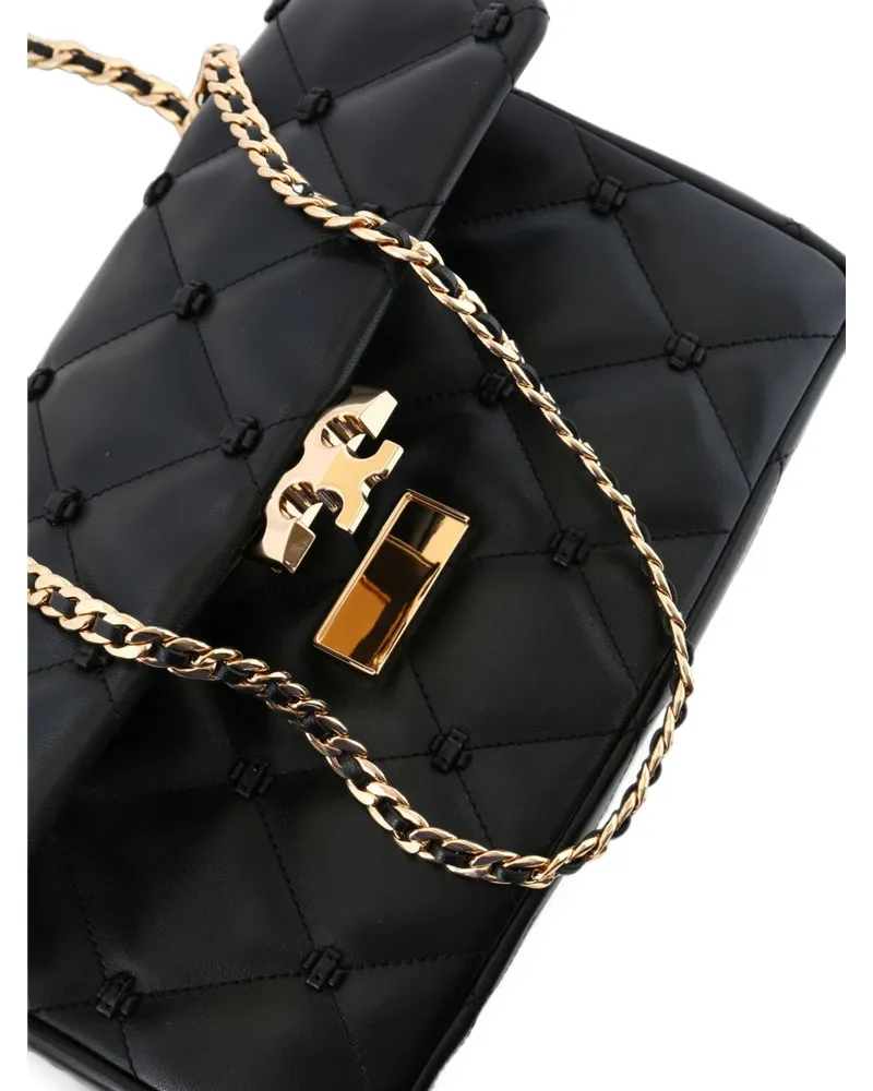 Tory Burch Leather Shoulder Bag — Black Black