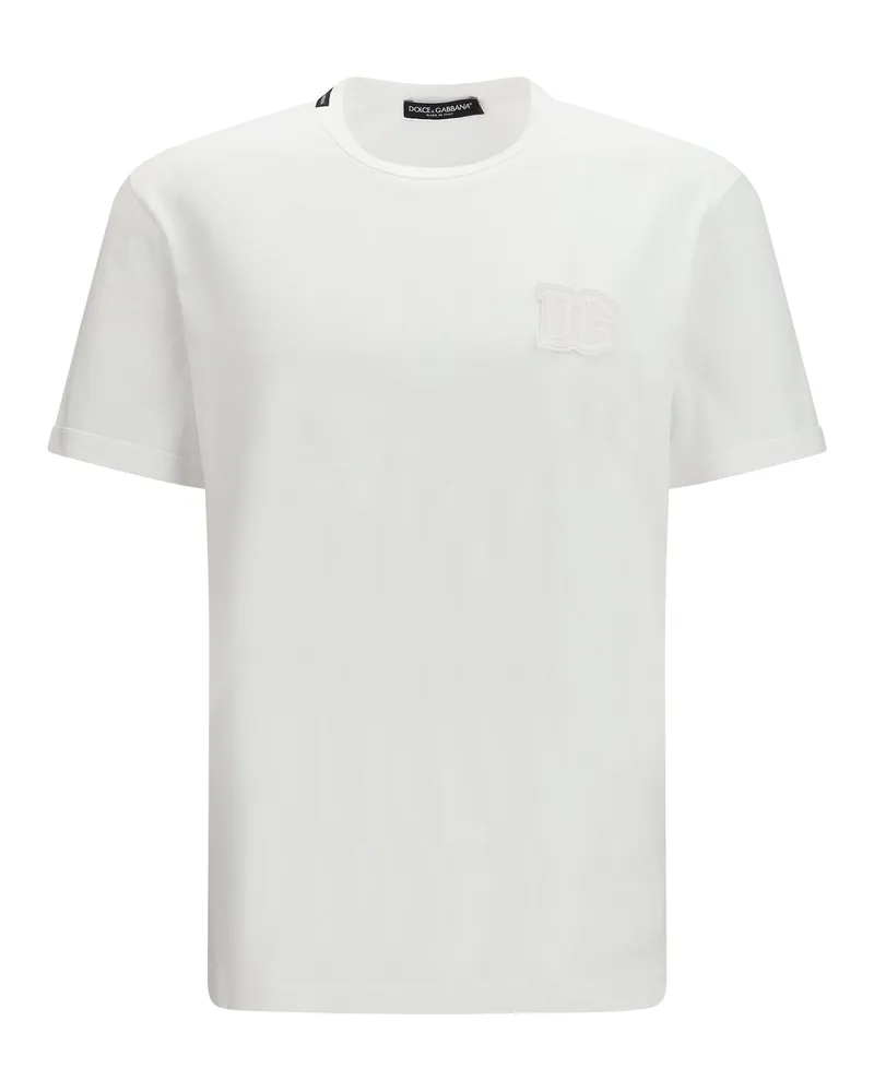 Dolce & Gabbana Patch-Detailed T-Shirt — White White