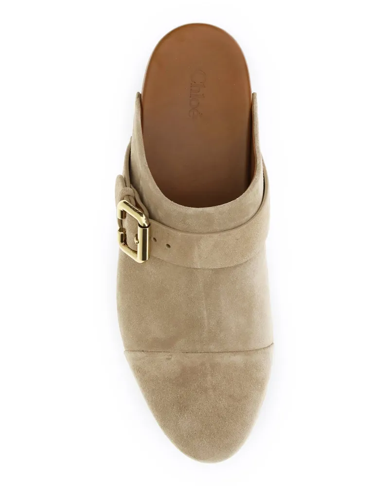 Chloé Women's Clog Mules Jeannette Desert Sand Sandal Beige