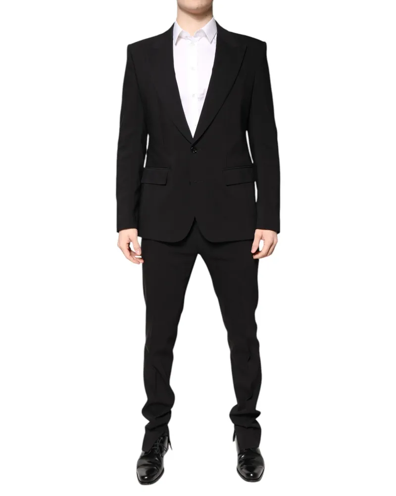 Dolce & Gabbana Slim-Fit Single-Breasted Pant Suit — Black Black