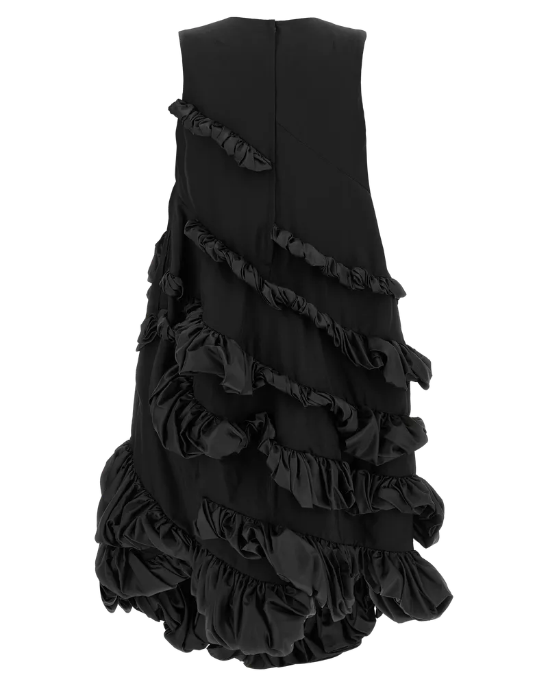 Comme des Garçons Ruffled Polyester Dress — Black Black