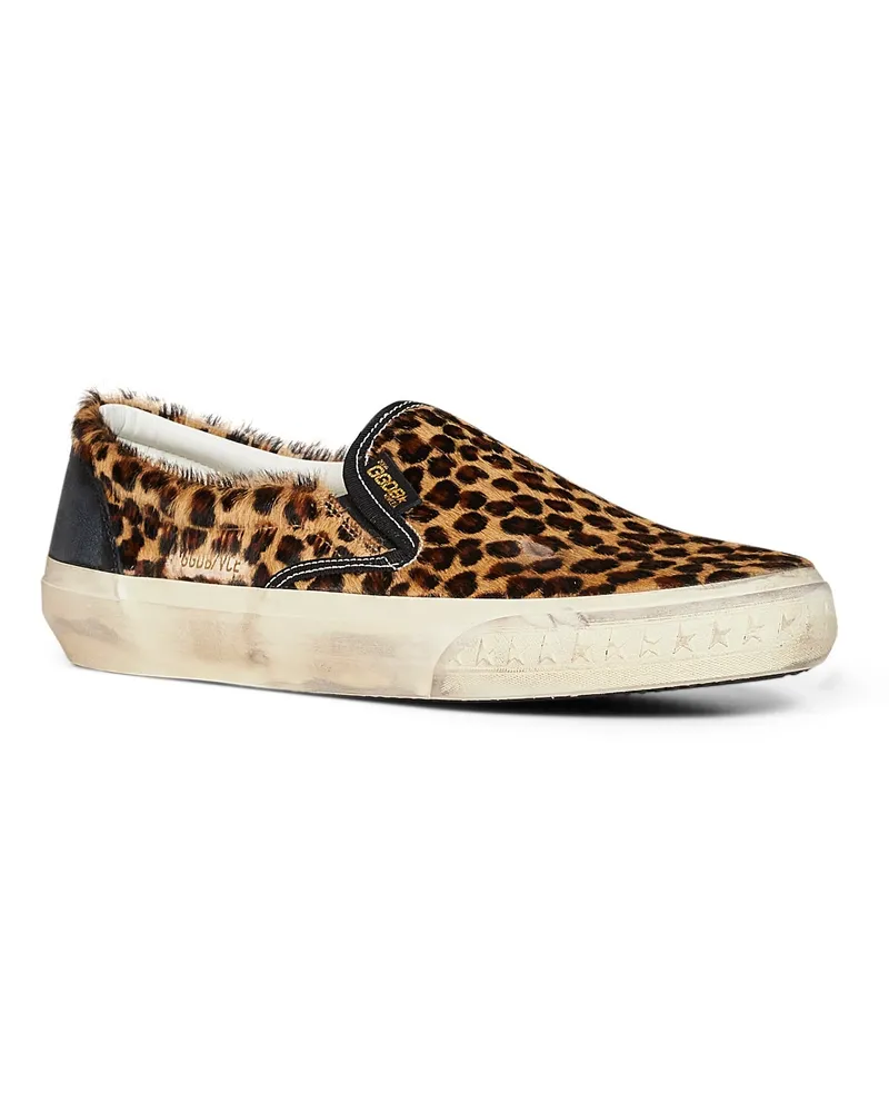 Golden Goose Men's Sneakers Vce Penstar Leopard Calf Hair Multicolour Leather Trainers Multicolor