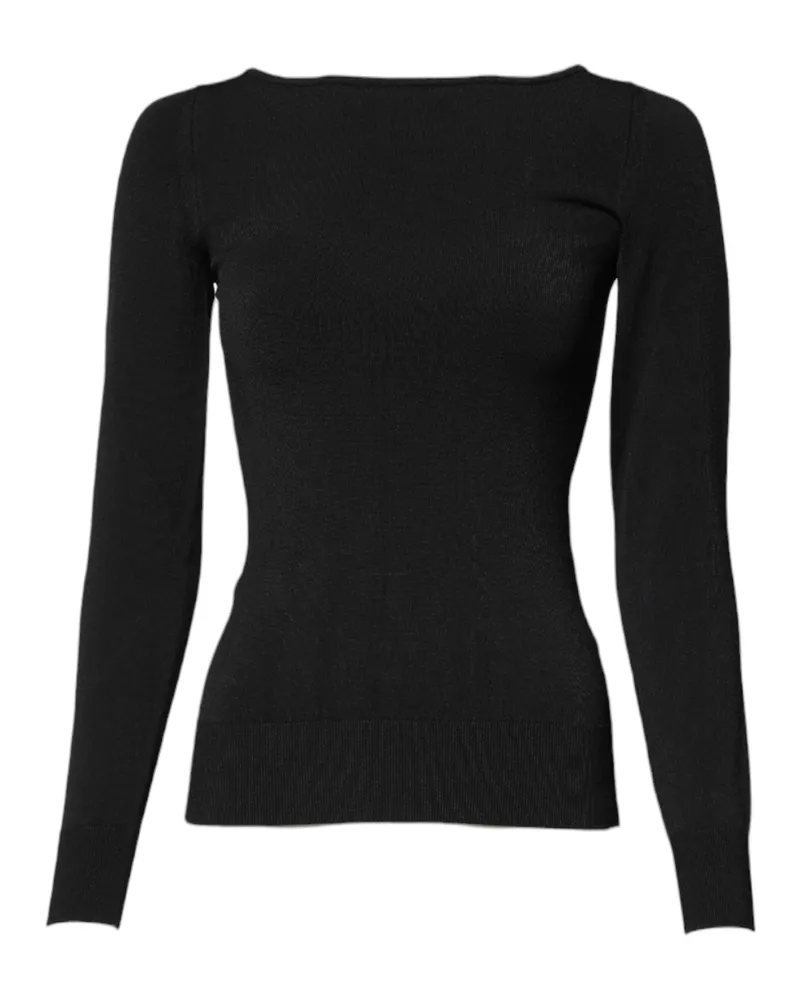 Dolce & Gabbana Women's Black Viscose Long Sleeves Pullover Top Polyester Black