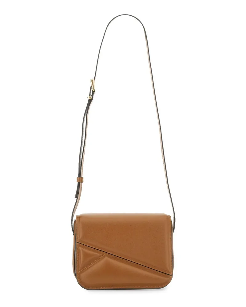 WANDLER Women's Medium Oscar Trunk Bag Brown Leather Shoulder Brown