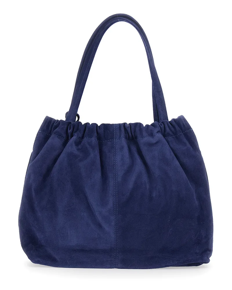 Marc Jacobs Women's Shoulder Bag The Tote Blue Suede Cow Leather Navy
