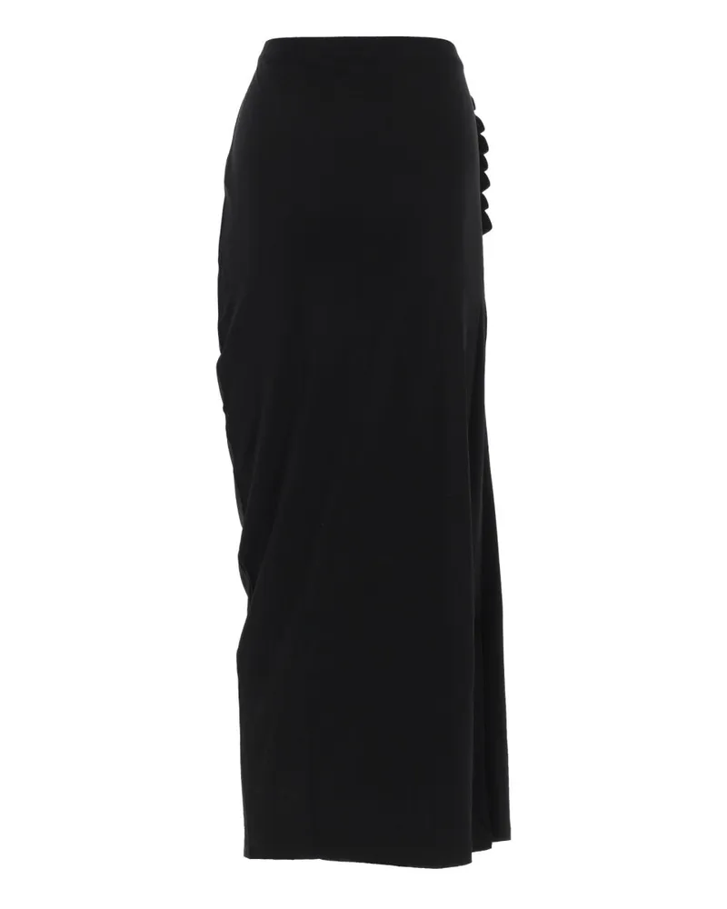 Paco Rabanne Viscose Midi Skirt — Black Black