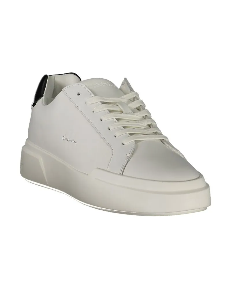 Calvin Klein Leather Low-Top Sneaker — White White
