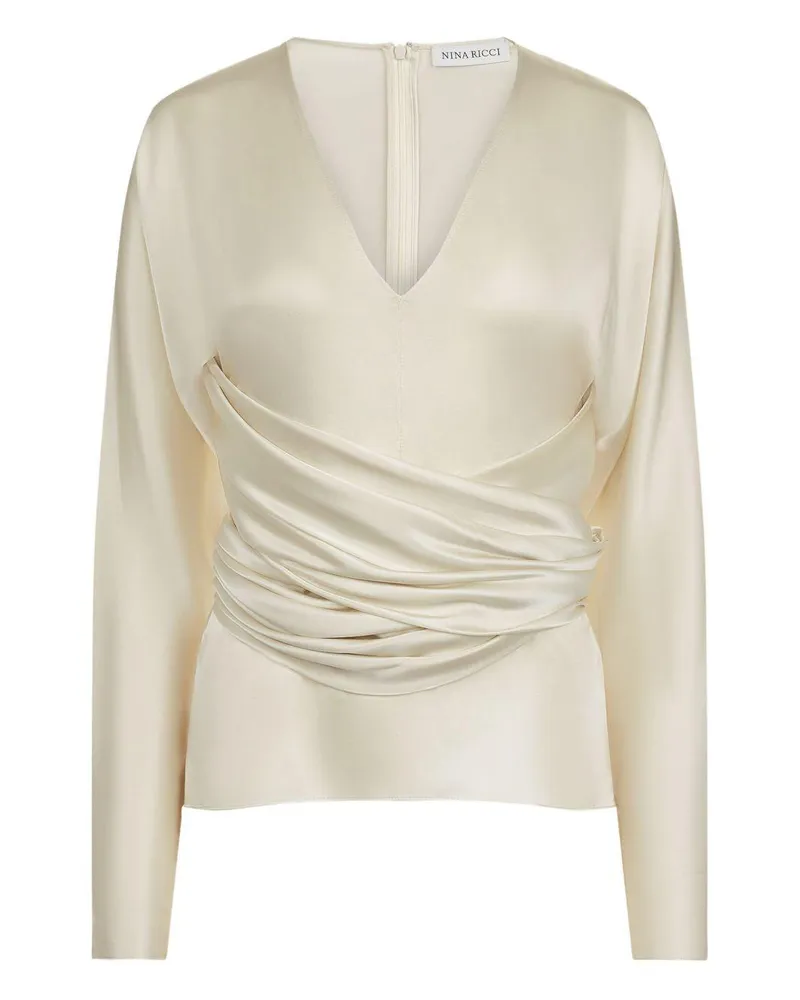 Nina Ricci Women's Fitted Top Cream Viscose Tops Cream