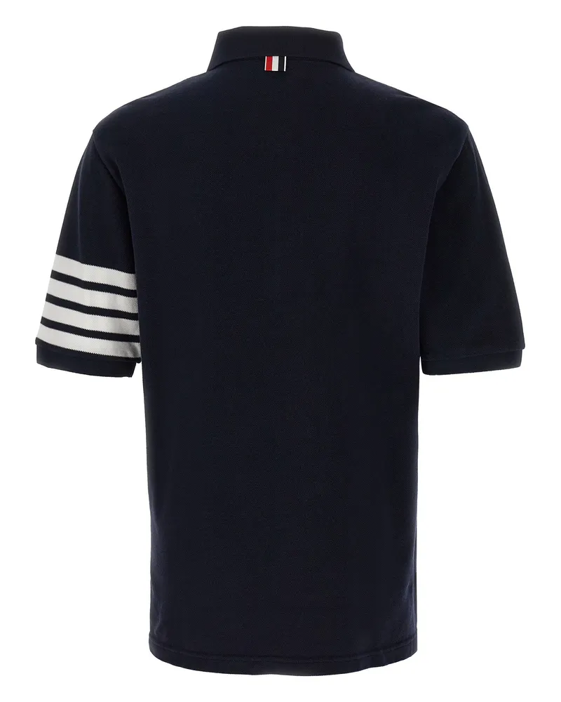 Thom Browne Bar Stripe Sleeve Polo Shirt — Navy Navy