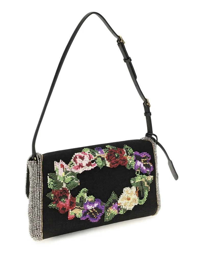 Valentino Garavani Women's Shoulder Bag Devain Multicolour-Black Silk Satin Multicolour/black Black