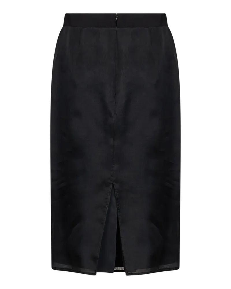 Stella McCartney Crystal-Embroidered Silk Organza Midi Skirt — Black Black