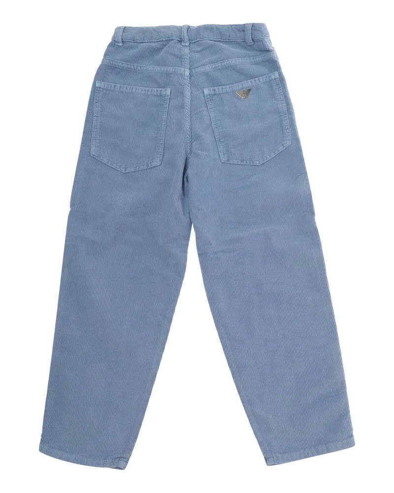 Emporio Armani Boys' 5-Pocket Logo Jeans Blue Technical Fabric Blue