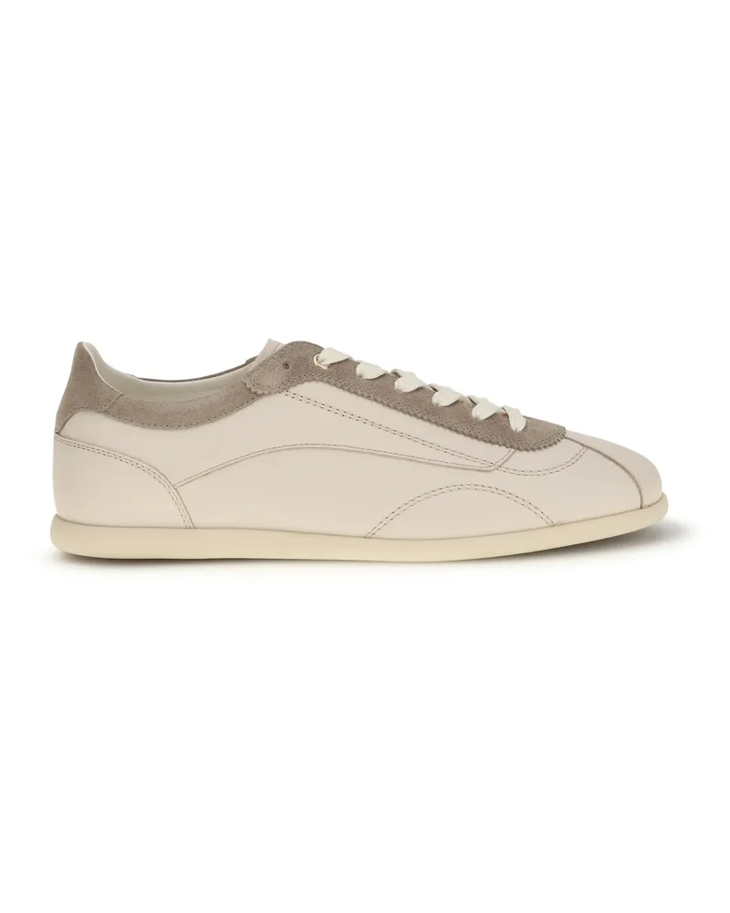 Brunello Cucinelli Men's Sneakers Leather And Suede Slim Sole Burro-Koala Upper: Trainers Burro/koala Beige