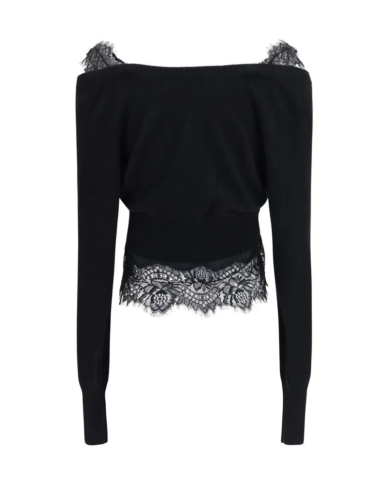 Ermanno Scervino Women's Black Cashmere Cardigan Clothing Black